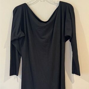 7 For All Mankind Women Black T Shirt Lightweight Casual Dress Long Sleeve Small